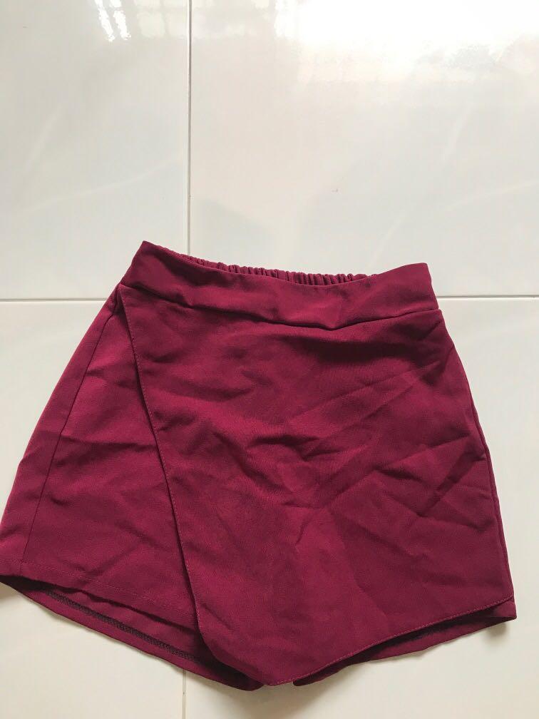 Burgundy skort Clearance