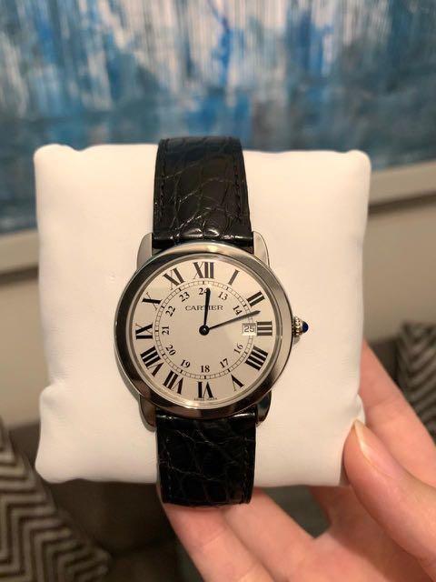Cartier Ronde Solo Date, Luxury, Watches on Carousell