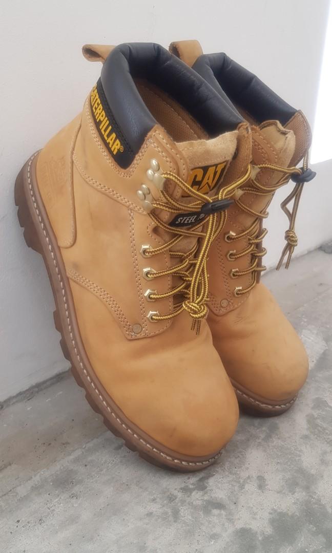 Caterpillar steel toe suede boots