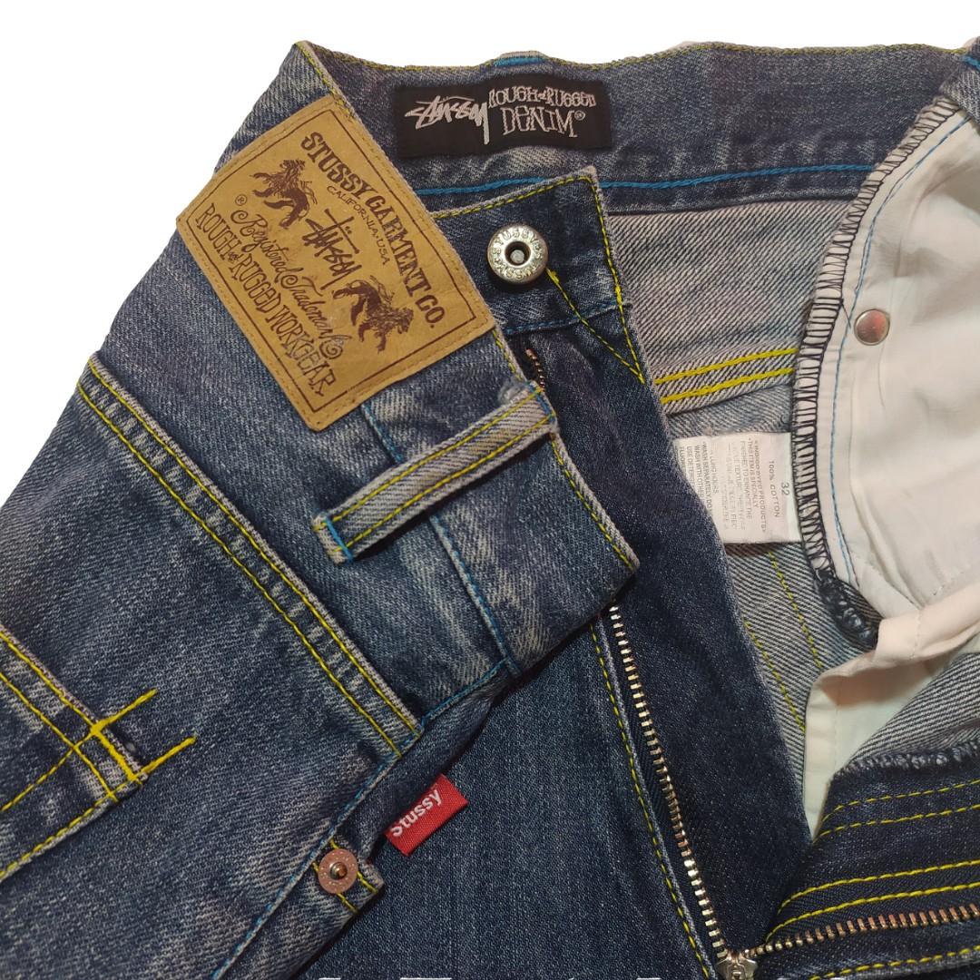 Celana Stussy Rough & Rugged Denim, Fesyen Pria, Pakaian , Bawahan