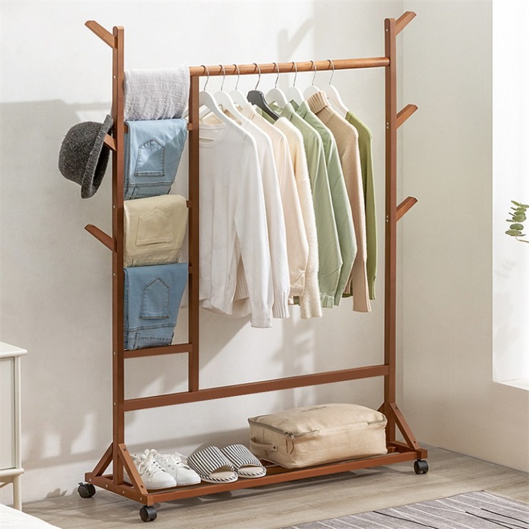 CH005 Multi function Solid Wood Clothes Hanger Clothes Stand