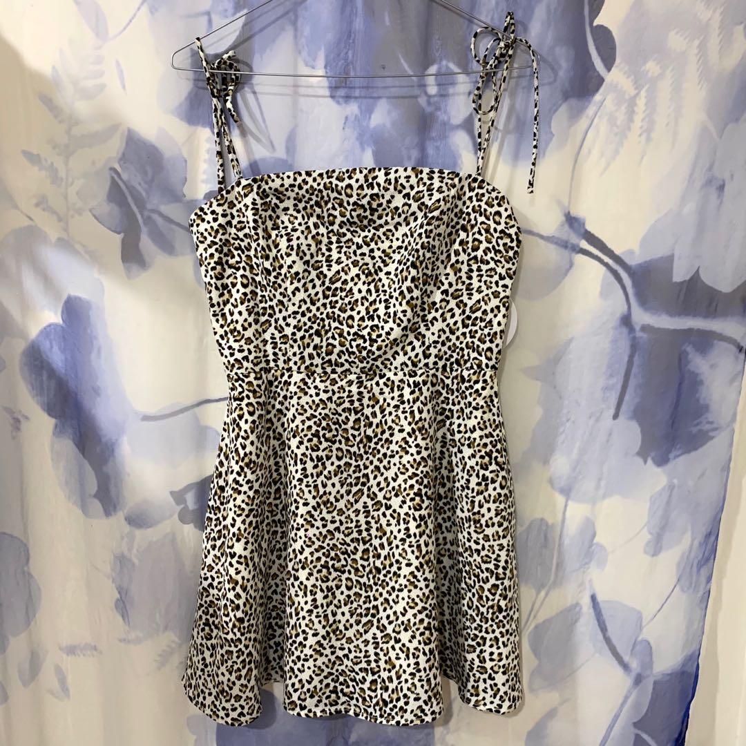 cliff leopard mini dress