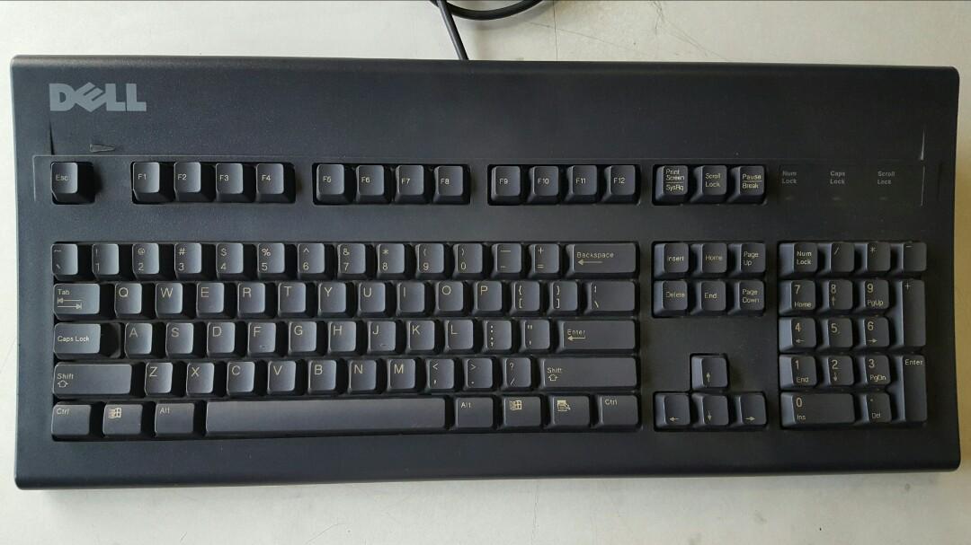 DELL AT101W MECHANICAL KEYBOARD (USED) MADE IN MALAYSIA BLACK COLOR