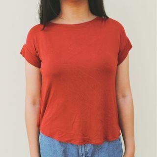 FRONT red asymmetrical shirt korean style