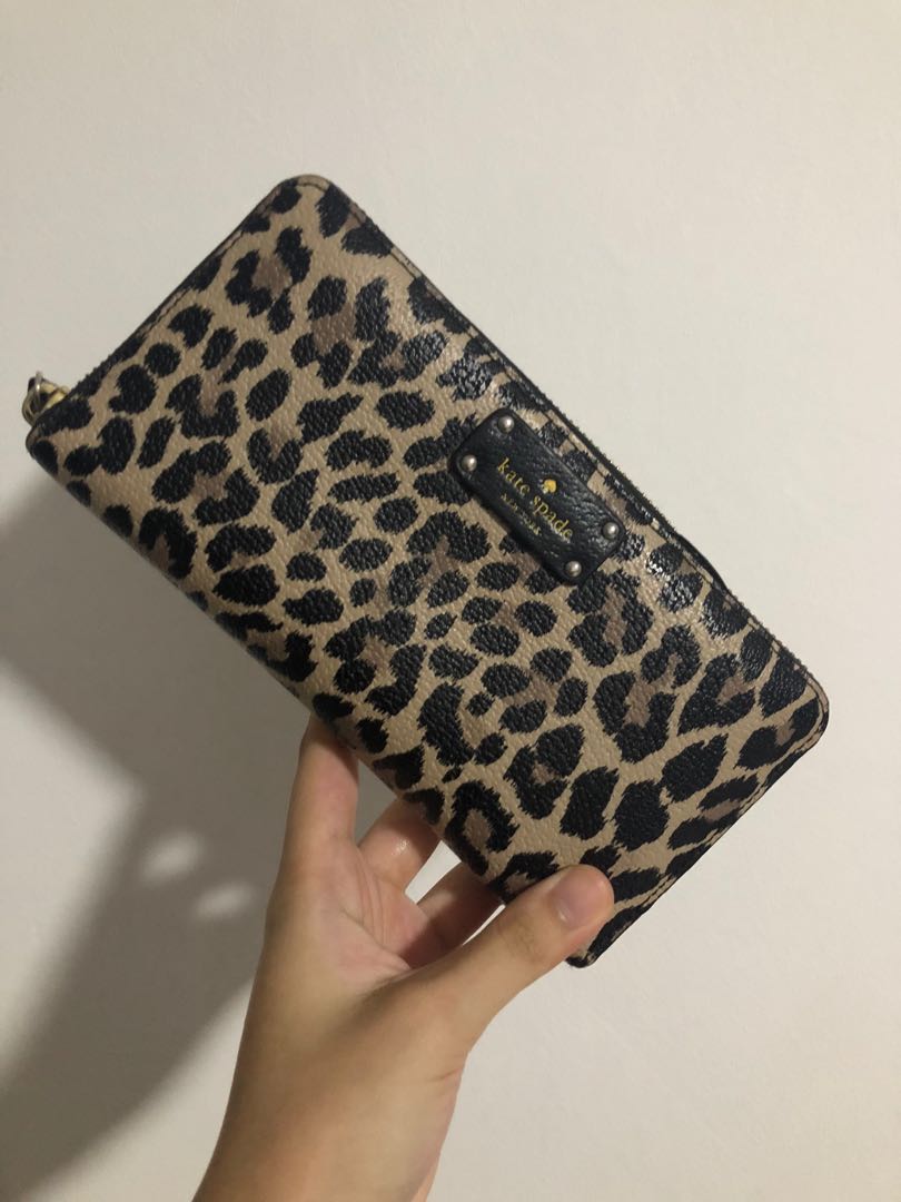 HALF PRICE] Kate Spade Leopard leather wallet, Women's Fashion, Bags &  Wallets, Purses & Pouches on Carousell