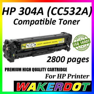 HP 304A ( CC532A ) Laser Toner HP304A CC531A CC530A CC533A CM2320 CM2320CB CM2320CI CM2320EB CM2320EBB CM2320EI CM2320FXI CM2320N CM2320NF CM2320WB CM2320WBB CM2320WI CP2020 CP2024 CP2024DN CP2024N CP2025 CP2025DN CP2025N CP2025X CP2026 CP2026DN CP2026N