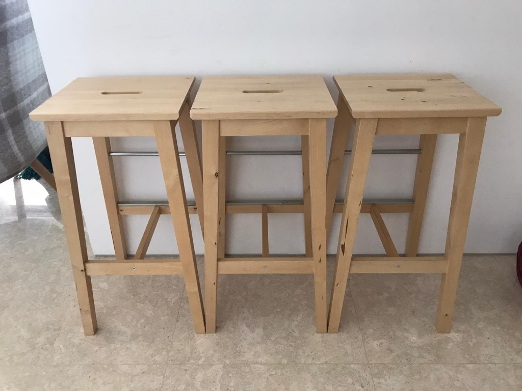 NILSOLLE Bar stool, birch - IKEA