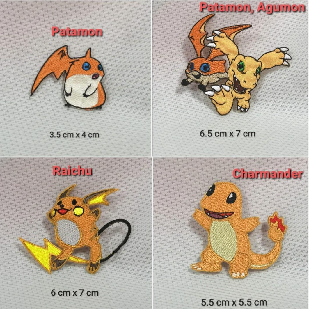 Iron On Patch/ Applique, Pokemon/ Digimon 🏷from $2.00 to $3.90 Each Patch,  Hobbies & Toys, Stationery & Craft, Craft Supplies & Tools on Carousell