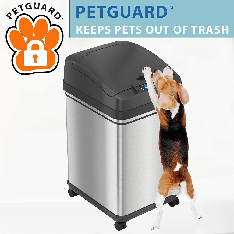 iTouchless Glide 8 Gallon PetProof Sensor Trash Can with Wheels and