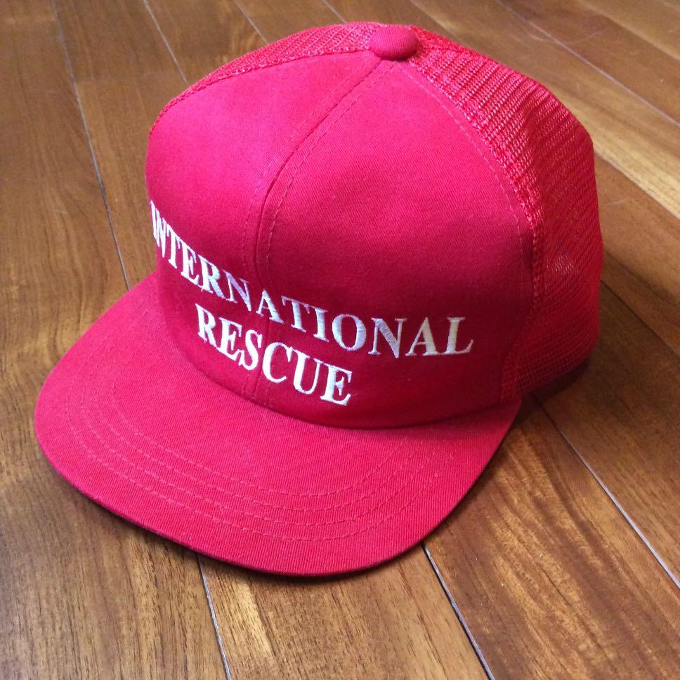 Junya Watanabe MAN 2019 SS RED INTERNATIONAL RESCUE CAP HAT, 男裝