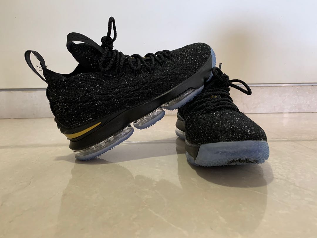 lebron 15 black metallic gold