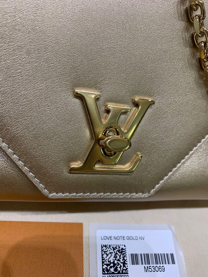 AUTHENTIC**Louis Vuitton LV Love Note Gold Bronze, Luxury, Bags & Wallets  on Carousell