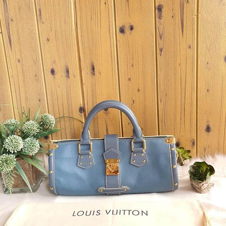 Louis Vuitton Blue Leather Suhali L'Epanoui PM