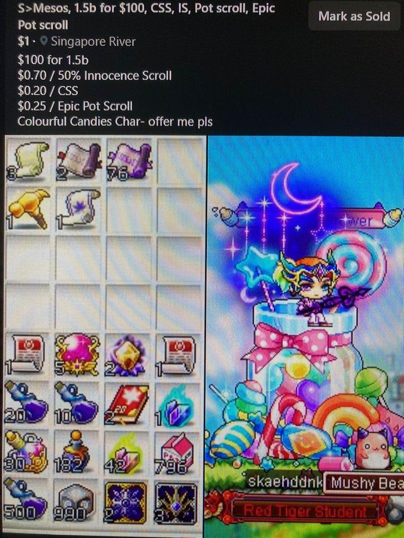 Maplestory Maplesea Mesos Scroll Chair, Video Gaming, Gaming