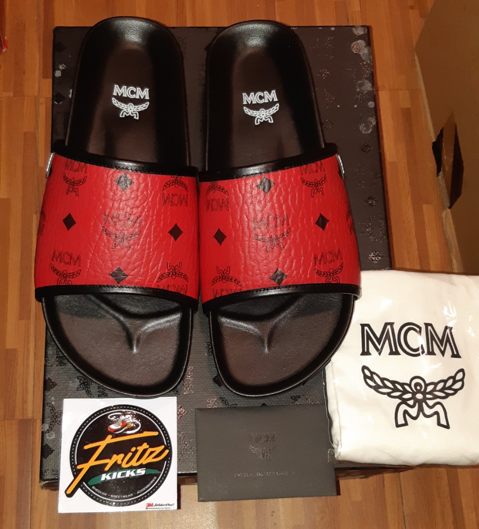 Red and sales black mcm slides
