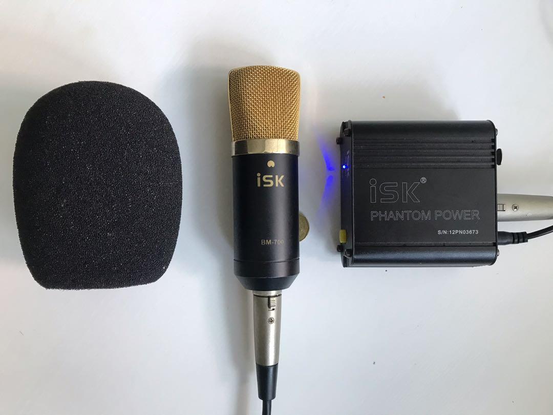 ISK Condender Microphone Phantom Power Supply Samson Headphones, Audio
