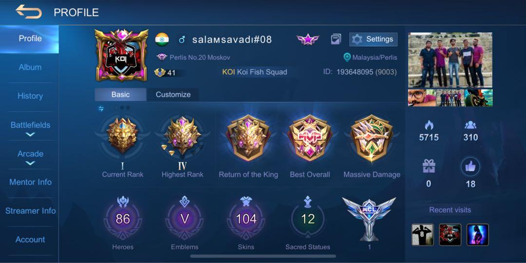 Ml Account Mobilelegend Video Gaming Video Games On Carousell