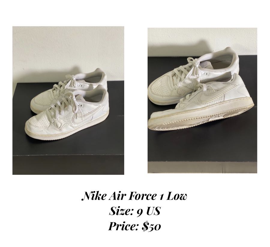 air force 1 low white size 9