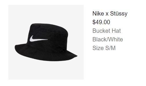 nike x stussy bucket hat black