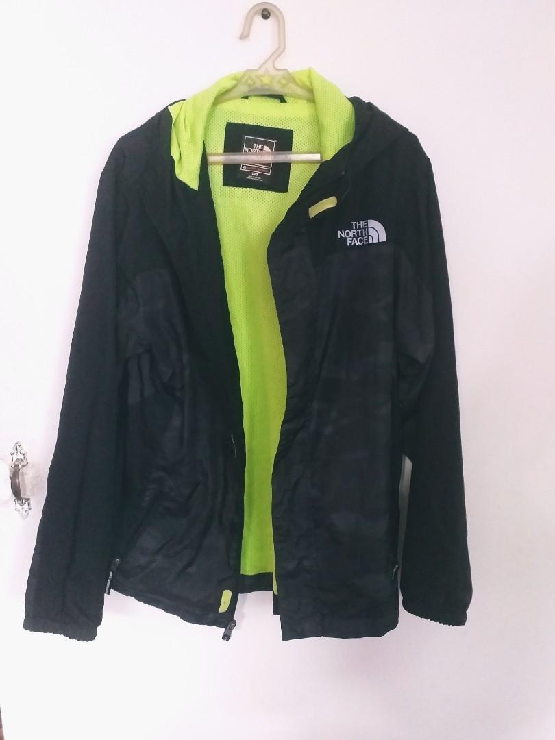 bright green north face jacket