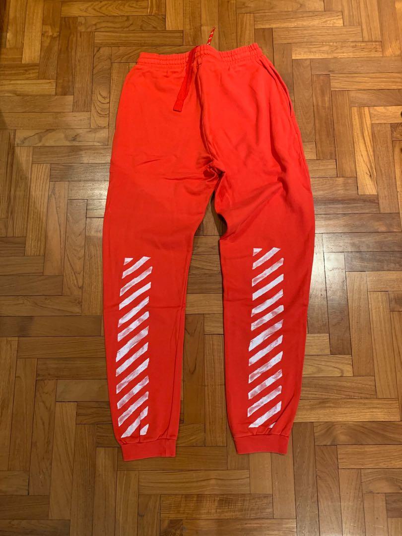 off white red joggers