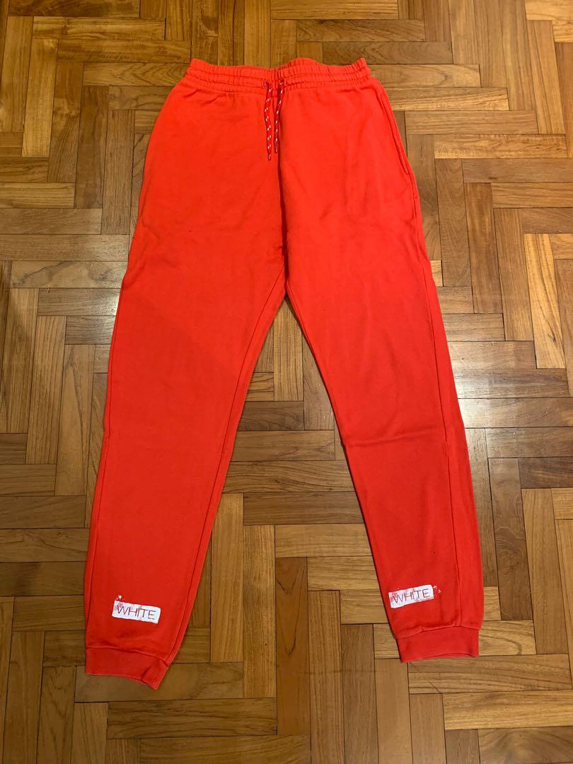 off white red joggers