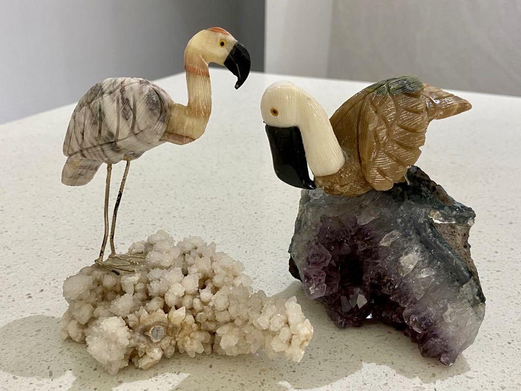 Peru Stone Bird Carving on Crystal Women s Fashion Jewelry