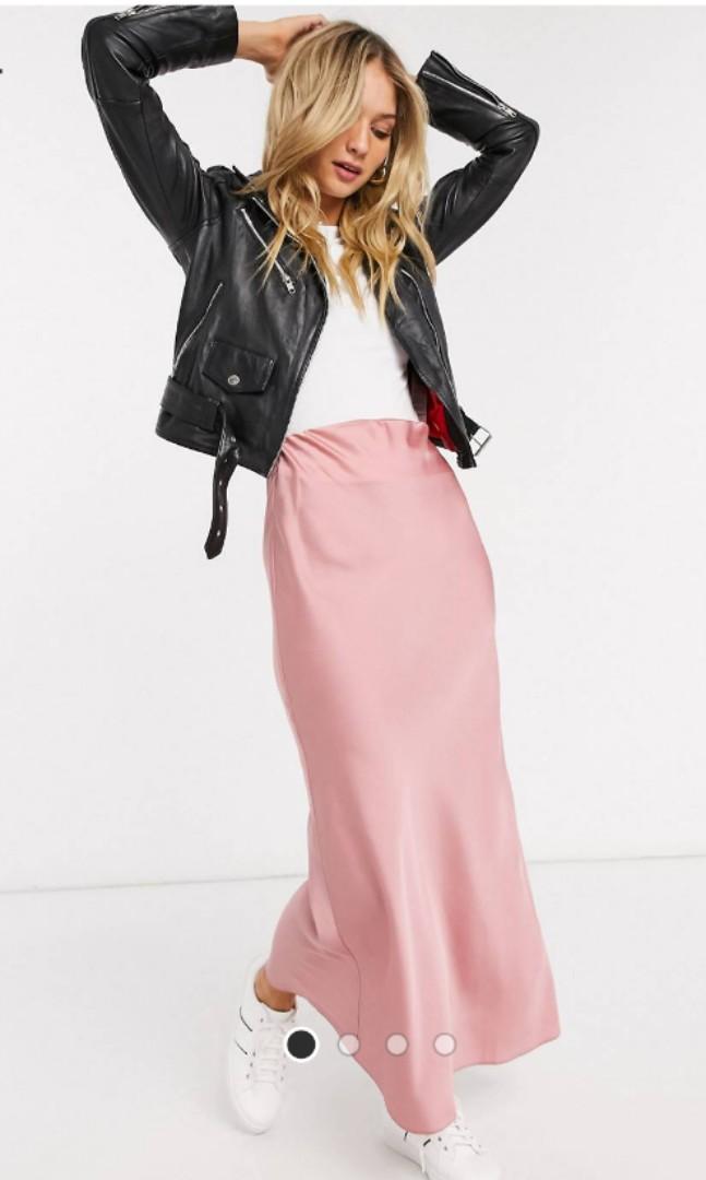Satin bias maxi skirt clearance