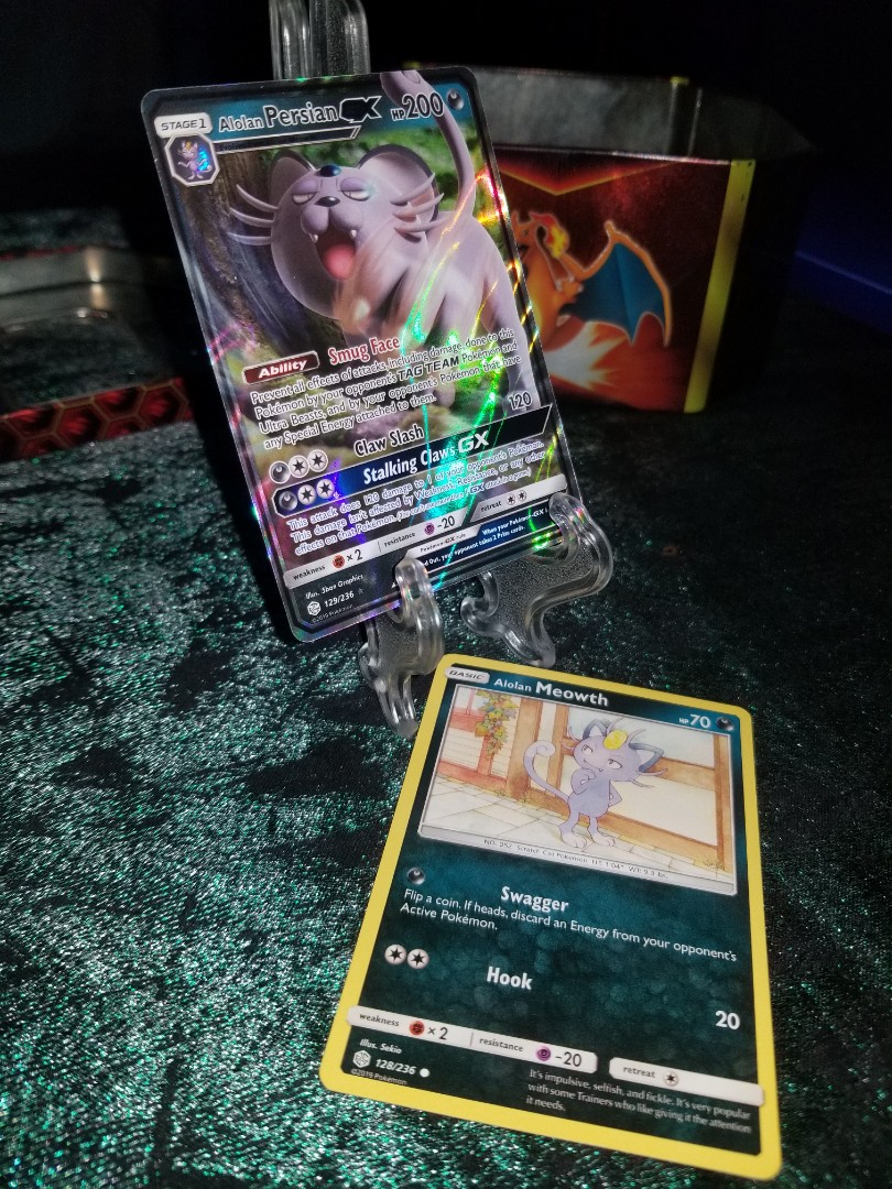 Pokemon Cards Alolan Meowth Persian Gx Toys Games Board Games Cards On Carousell