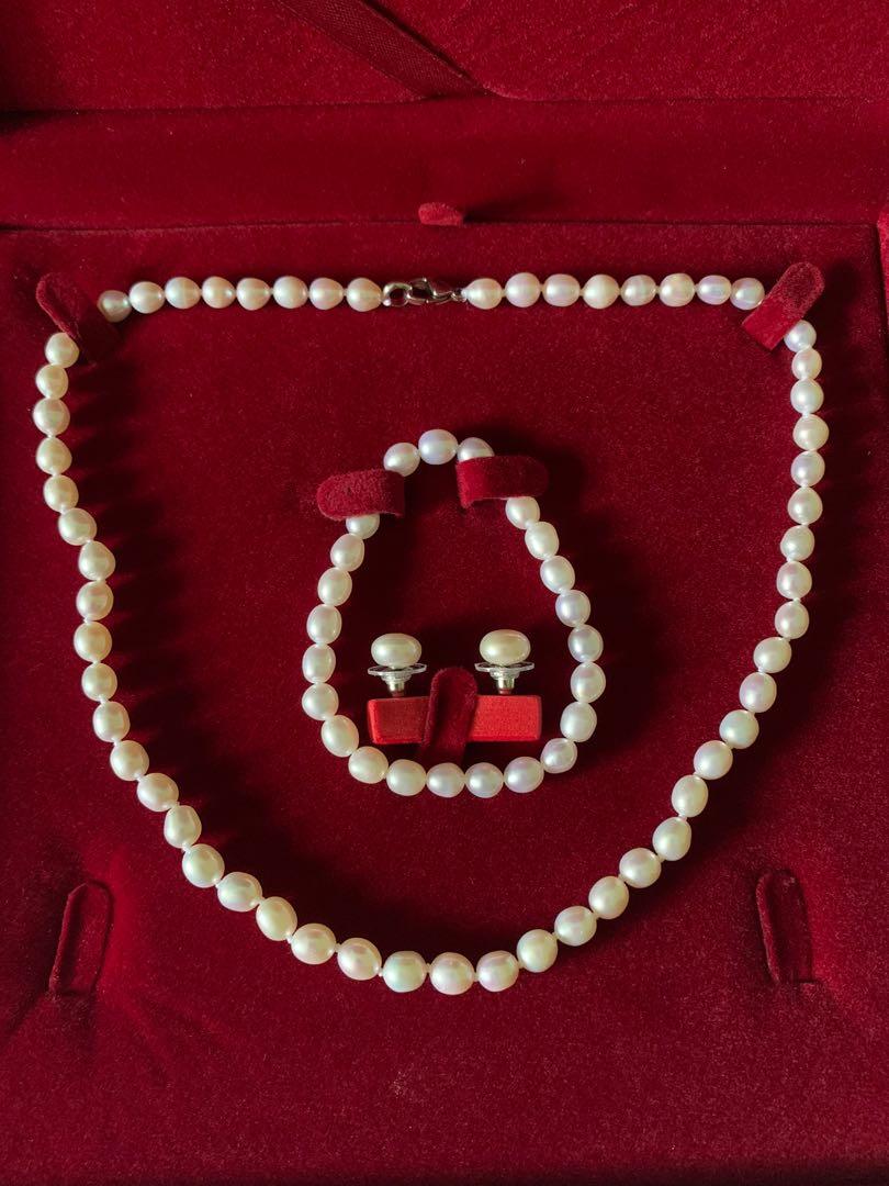 Sk jewellery on sale pearl set