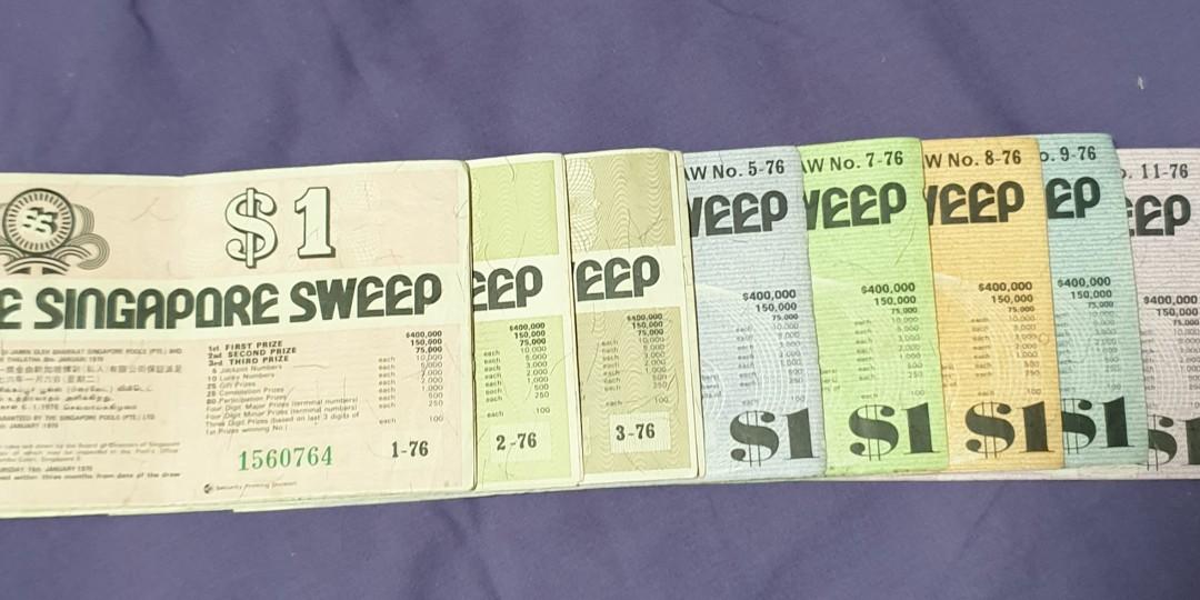 Vintage Singapore Sweep Tickets, Hobbies & Toys, Memorabilia