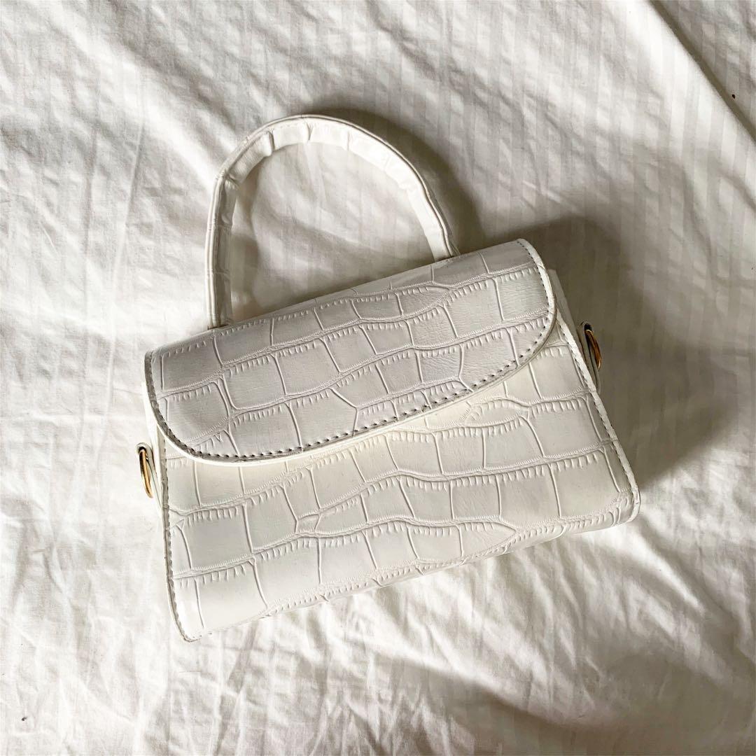 White mini croc best sale bag
