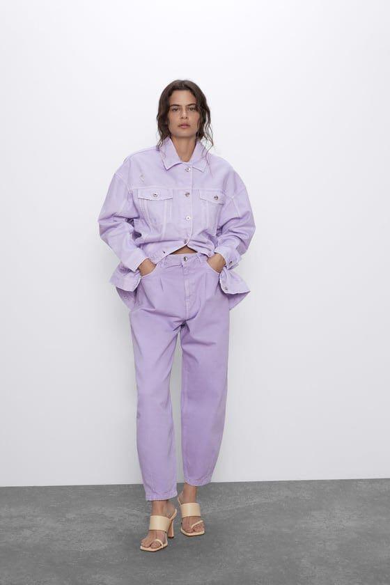 Zara Lilac Slouchy Jeans Women s Fashion Bottoms Other Bottoms on Carousell
