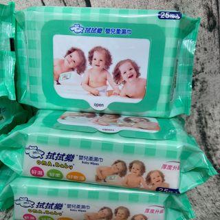 ［雙畇媽咪］全新 預購 拭拭樂 嬰兒濕紙巾 25抽 (加厚款)(專利保濕蓋) 小包 隨身包