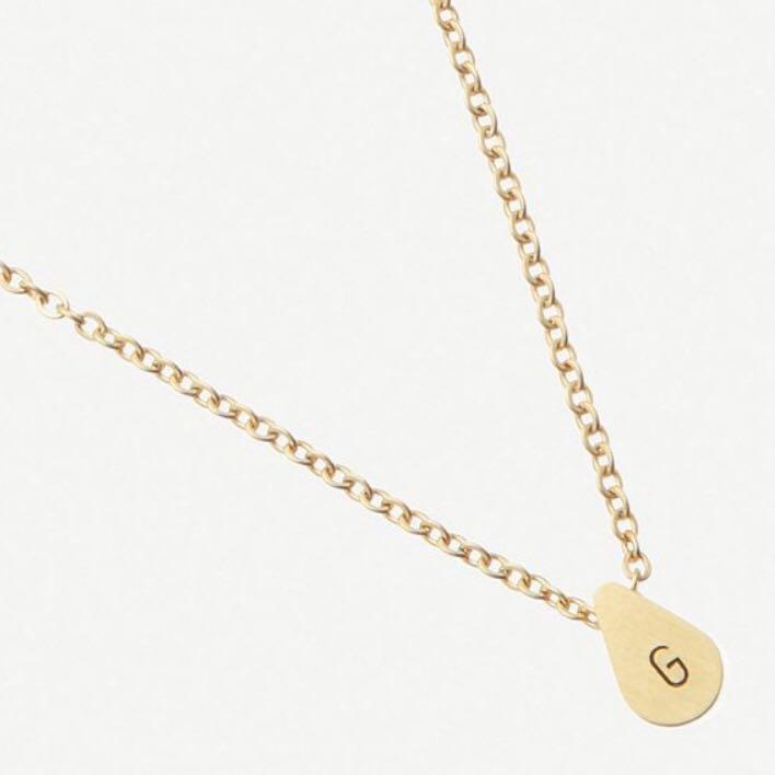 littlesmith initial teardrop bead necklace