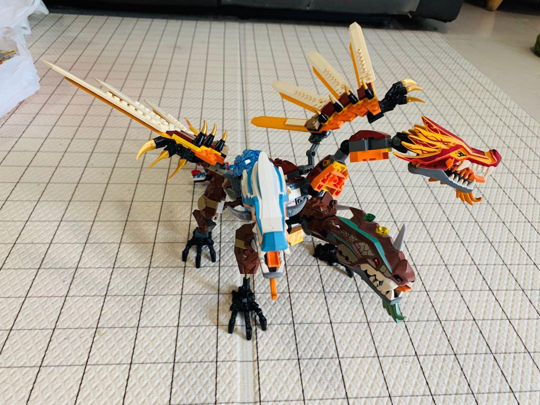 正版Lego Ninjago 自家創作三頭龍及2507 Fire Temple、2509、2260