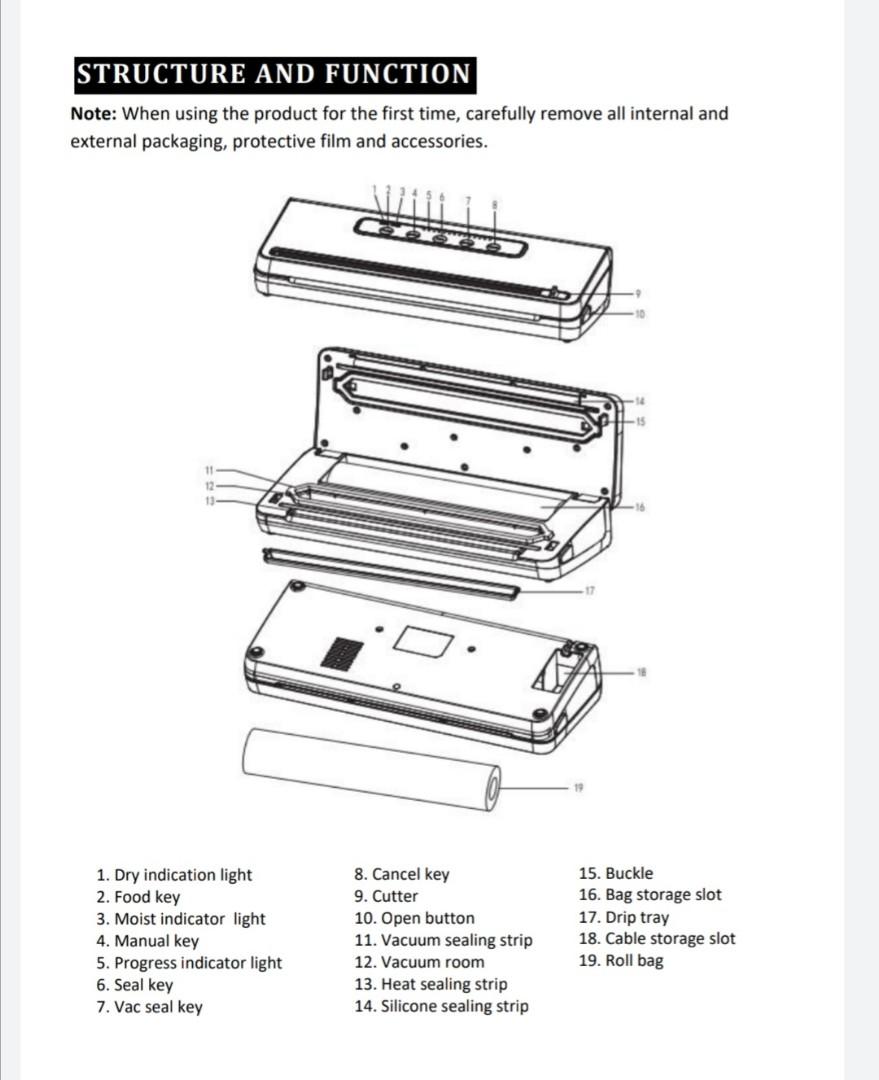 Anko Australian Brand New Vacuum Food Sealer Sealing Machine with Built