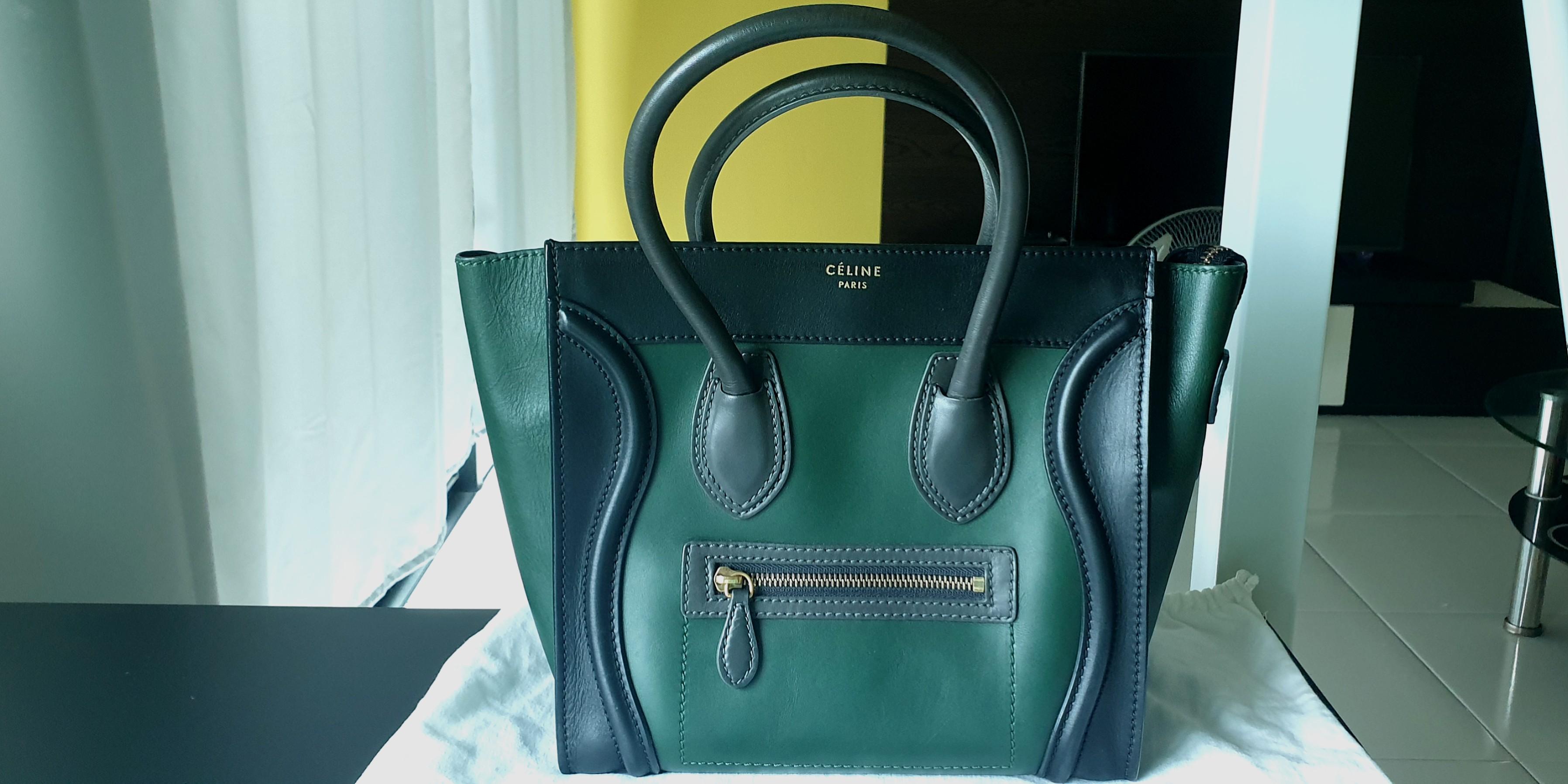 Celine luggage green cheap