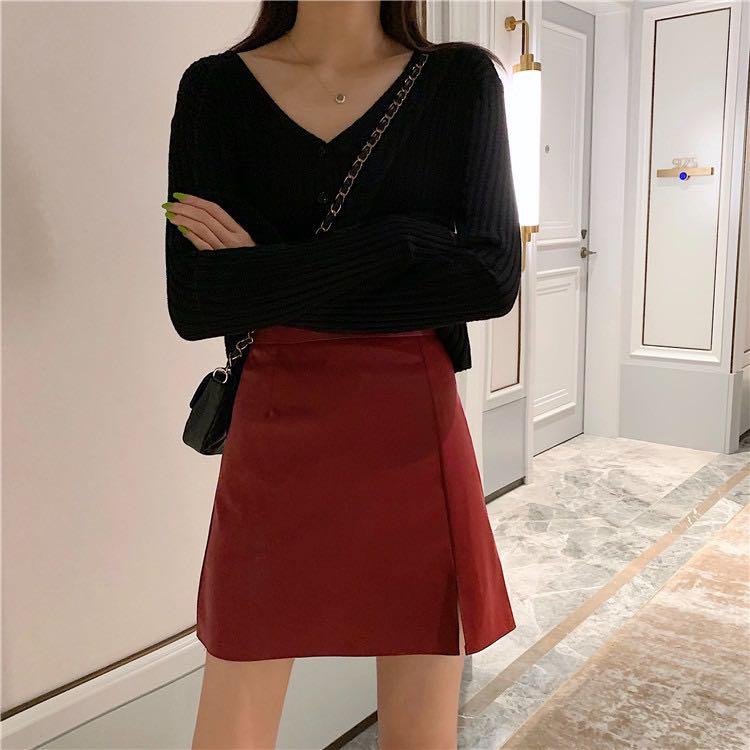 BN Maroon A line skirt S