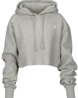 champion cropped hoodie white