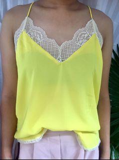 BNWT stradivarius yellow spaghetti strap