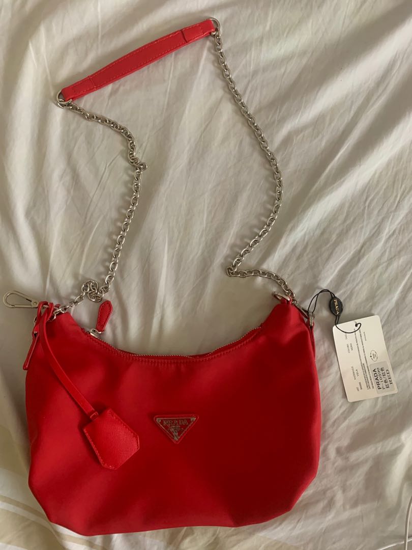 Brand New Prada chain sling bag (Nylon), Luxury, Bags & Wallets on