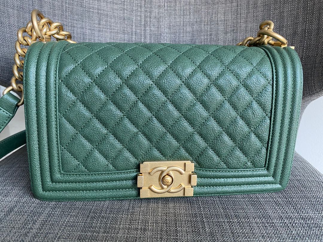 Chanel boy green sale