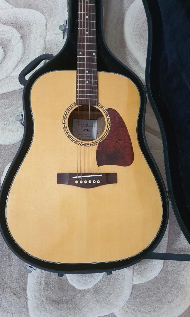 Custom Acoustic Guitar Case - Custom Acoustic Guitar Fg206 With Hard Case Music Media Music Instruments On Carousell