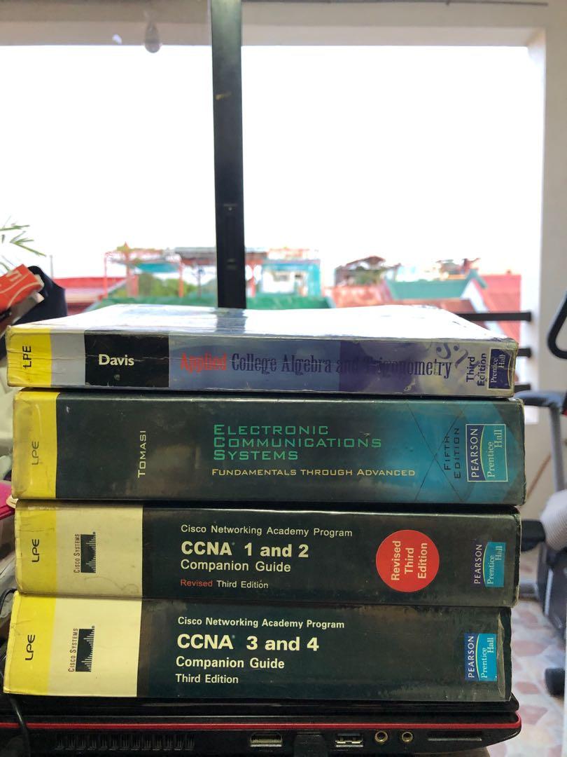 ECE and Cisco books (Category: Textbooks) located in Cavite. Submitted by jaimosh (Listing ID 1027352473, Image 1). Description: Hello guys, selling my ECE books. :) Wala na pong gumagamit. - CCNA books (1 and 2, 3 and 4) - Php 500 ‼️SOLD‼️ - Electronic Communications Systems - Php 500 ‼️SOLD‼️ - Applied College Algebra - Php 300 Can do meet ups or pwede din thru LBC. Shipping fee will be shouldered by the buyer po. Thanks!! :) .