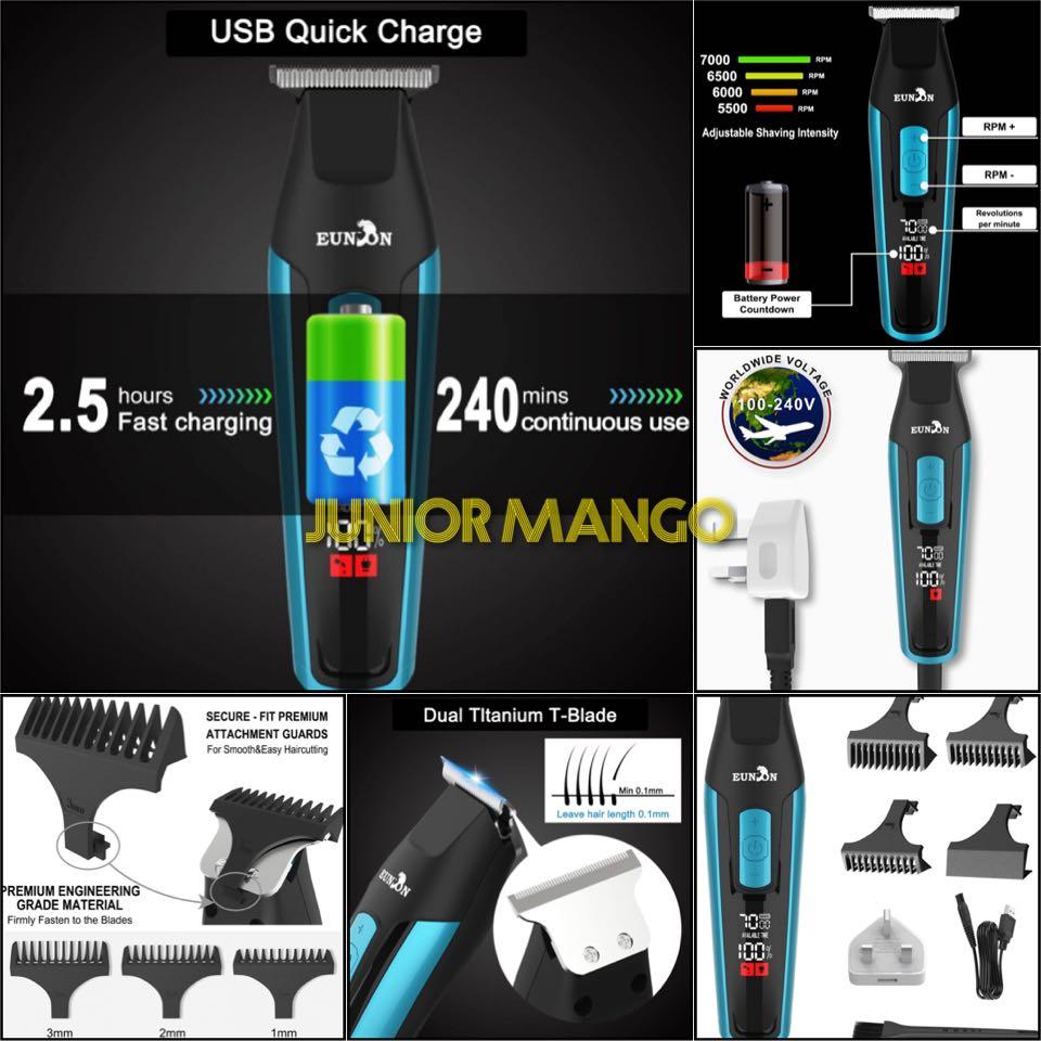 eunon pro cordless hair clippers electric rechargeable