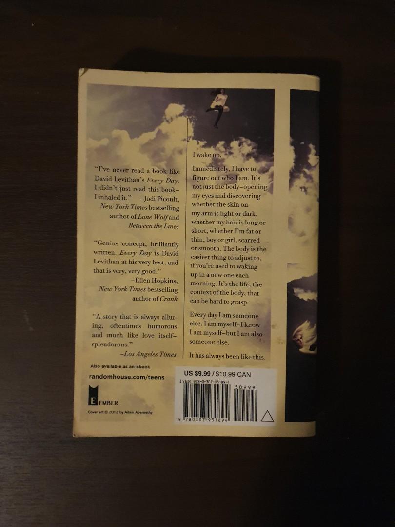 Everyday by David Levithan (Category: Storybooks) located in Santa Rosa. Submitted by den.j (Listing ID 1027398098, Image 2). Description: book in great condition.