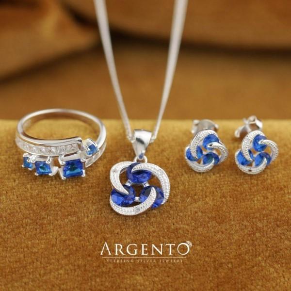 blue stone jewelry set