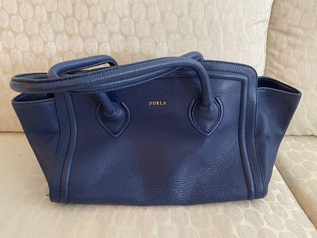 leather handbags blue