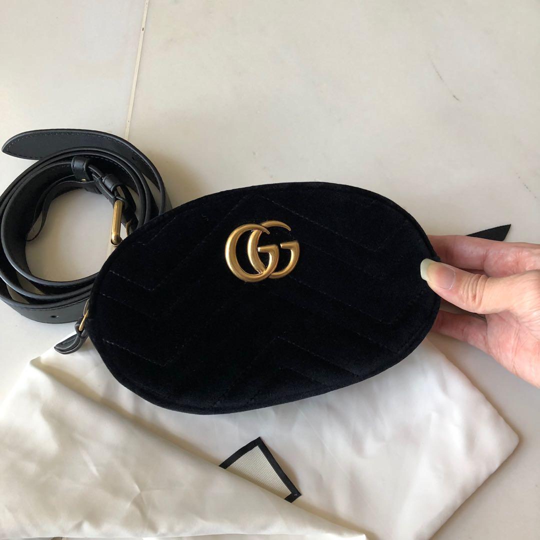 Gg marmont discount velvet belt bag